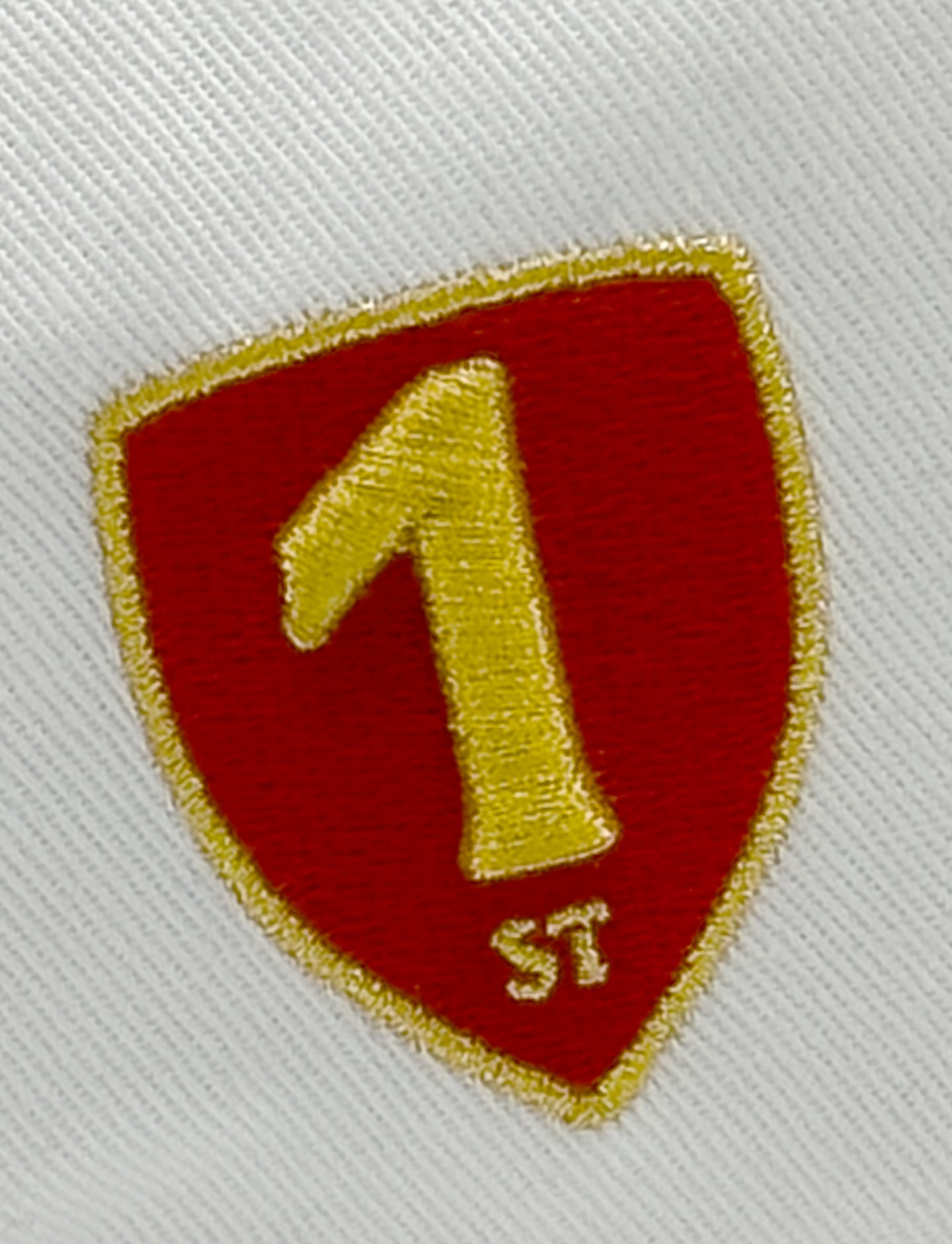 1st embroidery on red & white Pirelli Podium Cap