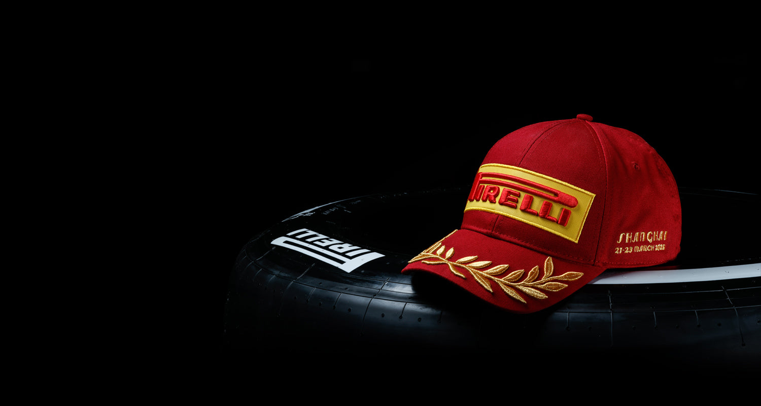 Pirelli china red cap on tyre