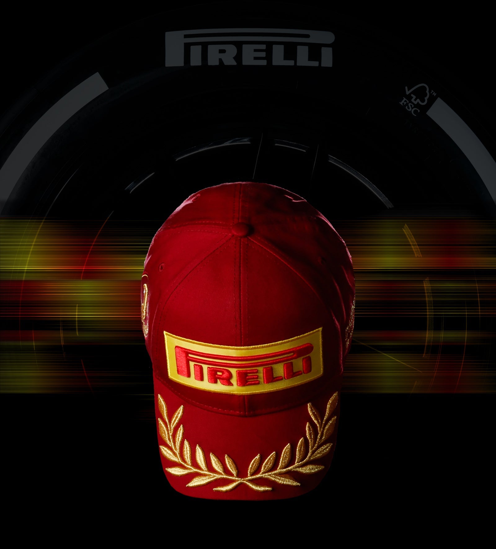 red cap on Pirelli tyre