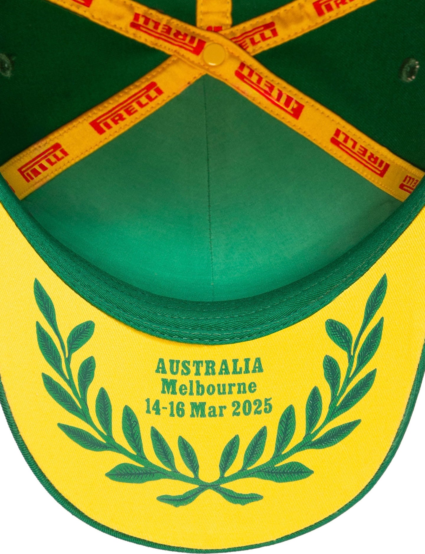 bottom view of Pirelli cap green