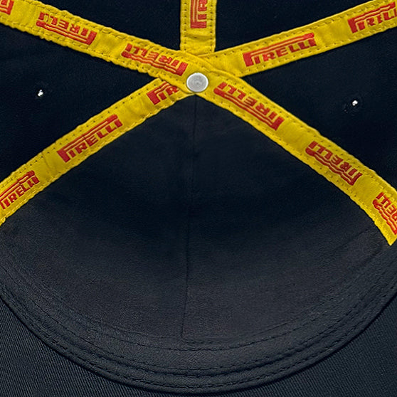 Close-up of interior of Pirelli Podium Cap 2026 Black