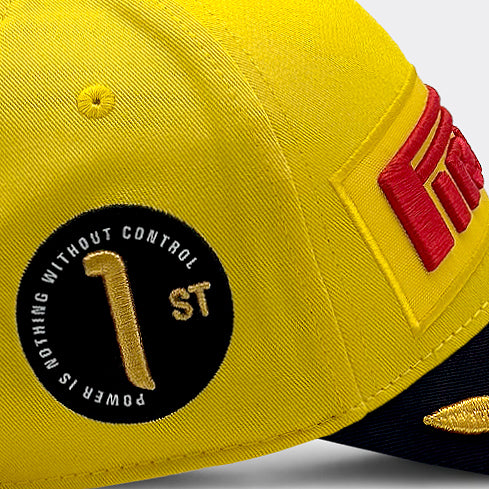 closeup of embroidery on Pirelli Podium Cap 2026