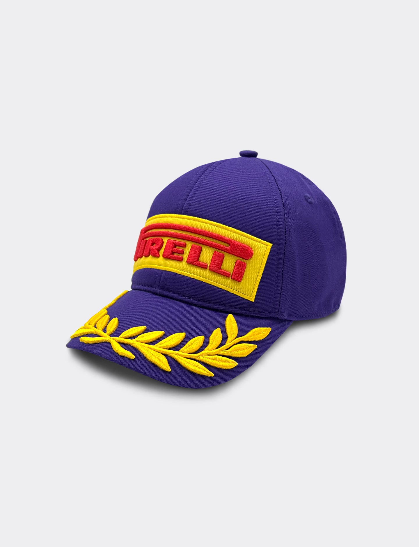 Purple F1 Academy cap with Pirelli logo on a white background