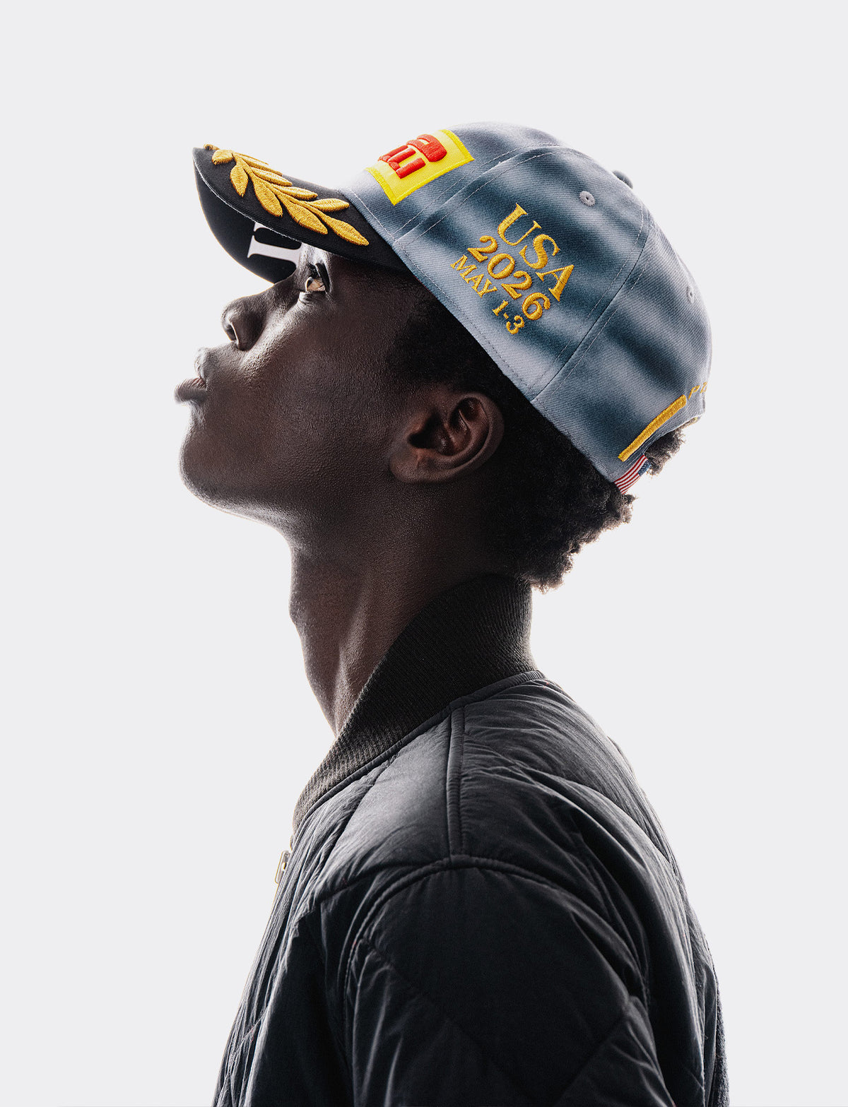 Person wearing the official Miami F1® 2026 Pirelli Podium Cap