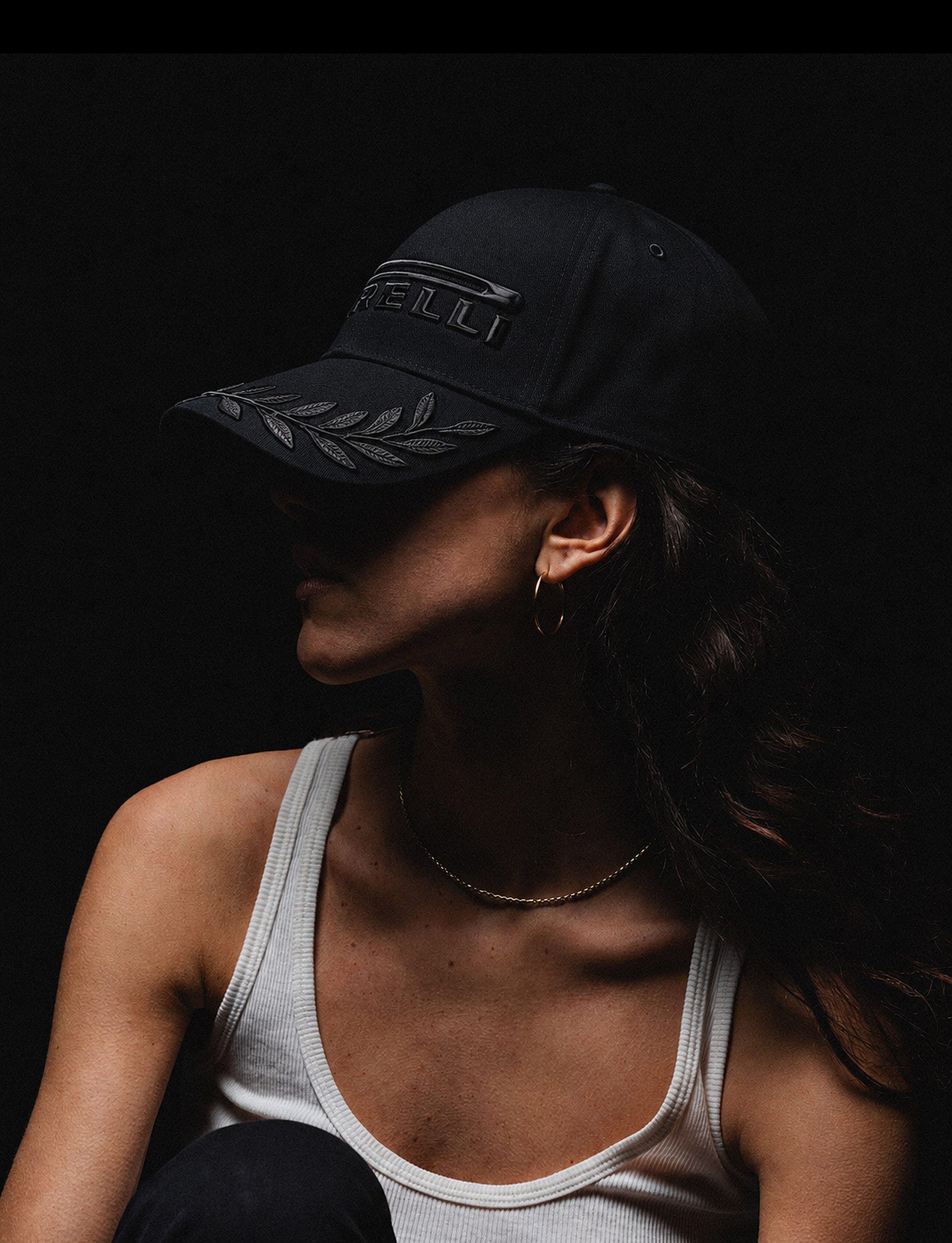 model wearing Pirelli Podium Cap 2026 Nights Out F1®