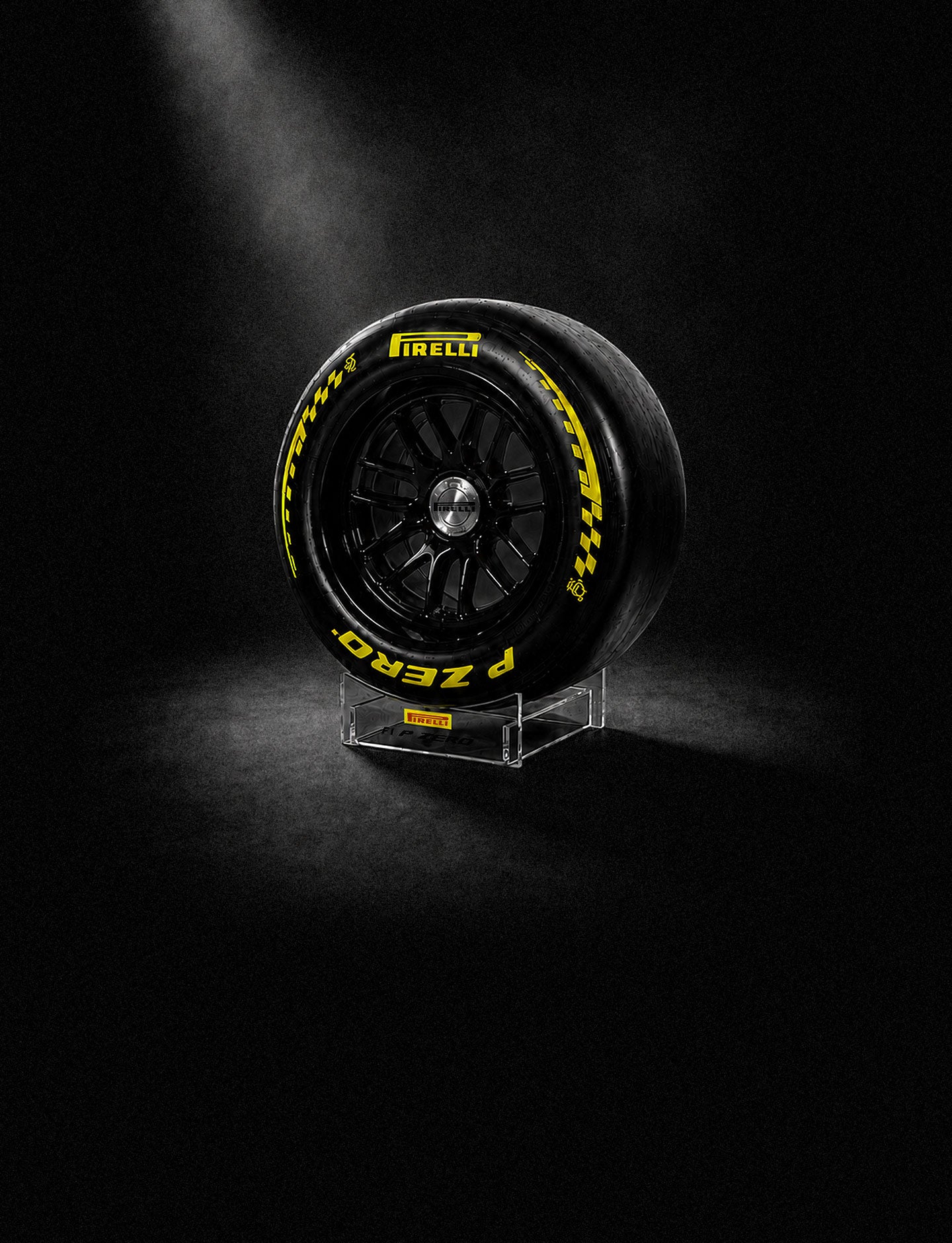 Pirelli F1® Wind Tunnel Tyre on a black background